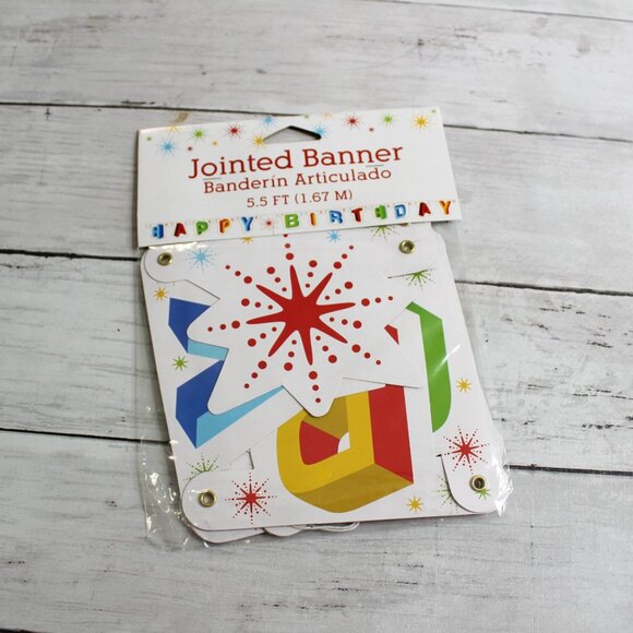 Happy Birthday Banner Party Decor Jointed Garland - Picture 3 of 4